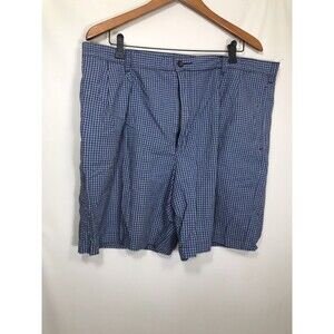 Chaps Ralph Lauren Mens Blue Plaid Shorts Casual Size 40 Inseam 8